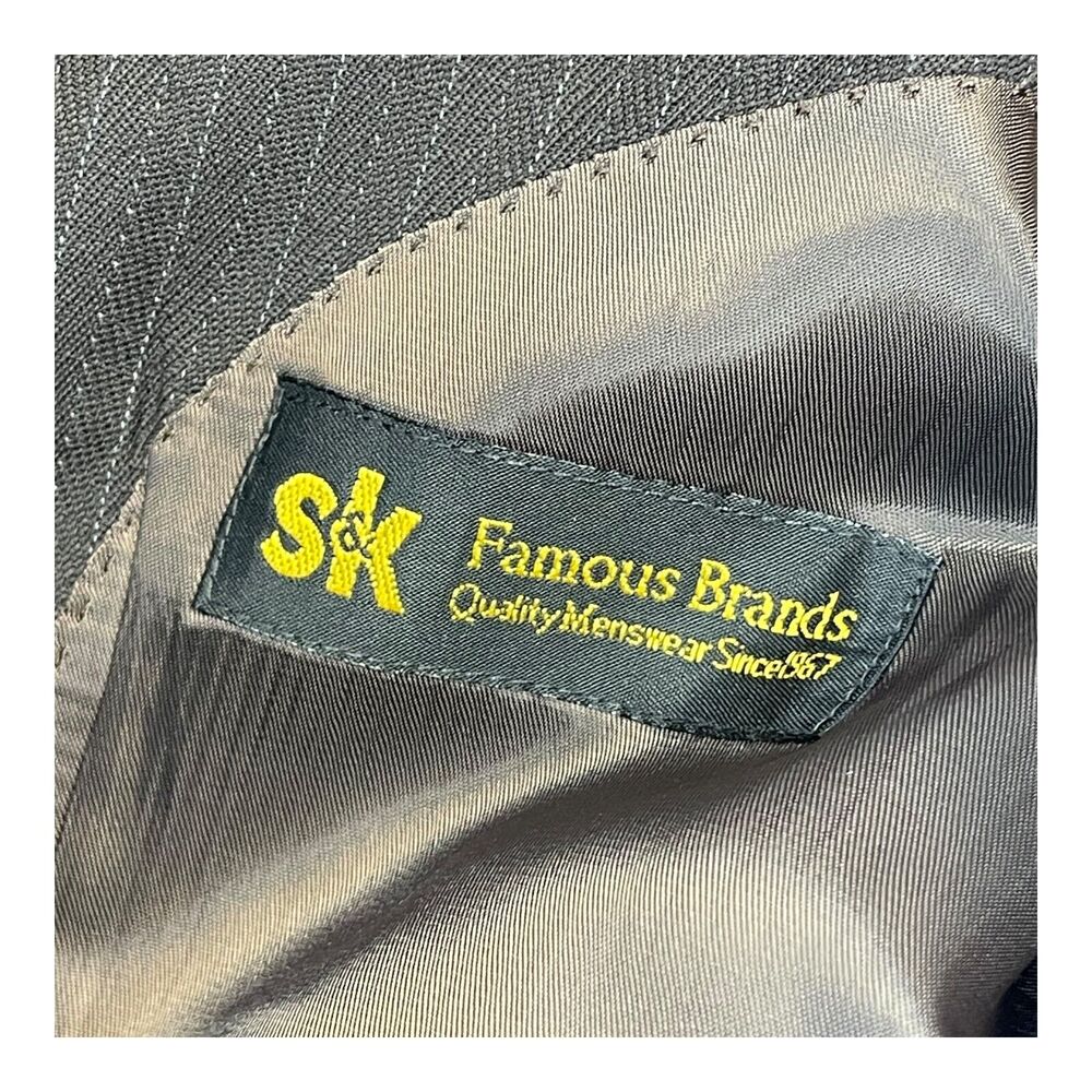 Andrew Fezza Blazer Jacket Men 42R Gray Striped Wool Notch Lapel Single Breasted - Picture 12 of 12